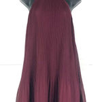 Lulus LULU’S Burgundy Pleated Ruffle Halter Swing Mini Dress Size Small Party Cocktail Photo 0