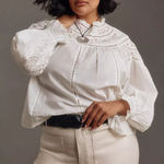 Anthropologie Maeve  Colette Linen‎ Blend Ivory Shorts Size 34 Photo 0