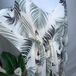Kona Sol Gray & Black Palm Leaves Midi Kimono Swimsuit Cover Large Photo 8