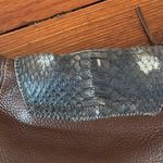 Chi Boho Brown Leather with Snake Skin Handle And Magnetic Snake Skin Closure. Photo 6