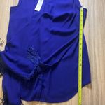 Chico's NWT Chico’s Drama Fringe Trim Shirt Size 0 - Small Blouse Photo 6