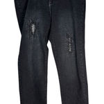 Brooklyn Girl Y2K Navy Distressed Denim Jeans Size 18 Straight Leg Stretch Black Photo 0