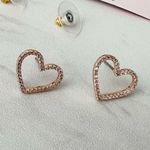 Kate Spade NEW YORK Pave Heart Stud Earrings, Rose Gold/Diamond Crystal, NWT Photo 3