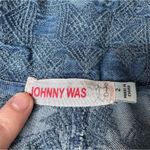 Johnny Was  Zuma Embroidered Cargo Denim High Rise‎ Lyocell Shorts Size 2 Photo 4