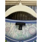 Talbots  Cardigan Sweater Blue Floral Print Crew Neck Button Up Knit‎ Size XS Photo 1