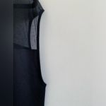 Helmut Lang  Black Sheer Panel Asymmetrical Open Back Blouse Size Medium Photo 4