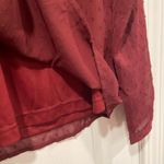 NWT Aconiya Size M Burgundy Swiss Dot Chiffon Lined High Neck Bow Lined Top Red Size M Photo 2