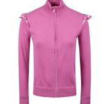 Polo golf Ralph lauren resort rose ruffle trim zip up golf sweater ladies M Pink Size M Photo 0