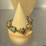 Artisan Copper and Mint Swirl Bracelet Brown Photo 2