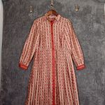 Ann Taylor Chain Print Equestrian Print Pleated Midi Dress Womens Size 6 Photo 4