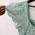 American Eagle  Babydoll Crop Top Womens Large Green Floral Fairy Cottage Boho Photo 2