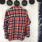 Old Navy  Red‎ Plaid Boyfriend Flannel Popover Photo 1