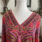Laundry by Shelli Segal Pink Paisley Tunic Dress, Size Large Brunch Party Comfor Photo 3
