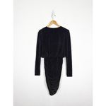 Bailey 44 Night Fever Sparkle Mini Dress Small Black Long Sleeve Ruched Stretch Photo 12