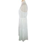 Lucky Brand  Sz M White Eyelet Tiered Summer Sun Dress Cotton Beach Boho Festival Photo 3