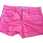 L.E.I 🔥 5 for $30 🔥 Women’s Pink Ashley Low Rise Distressed Denim Shorts | 17R Photo 0