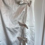 Boutique White Satin Bow Mini Dress Size Medium  Photo 6