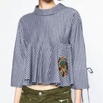 ZARA  Striped Embroidered Tiger Top Photo 0