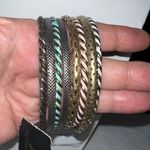 G by Gennaro Set of Nine Mixed Metals Boho Bangle Bracelets Gold Photo 1