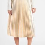 Boutique Pleated Satin Skirt Gold Size M Photo 0