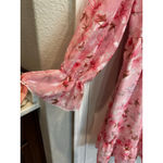 Women's SHEIN CURVE Long Sleeve Floral Dress 1X Pink Brown Photo 3