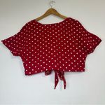 SheIn   Coquette Polka Dot front Tie  Shirt Size  Medium Photo 2