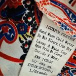 Depri Red and Purple Graphic Button Down Blouse with Cuffed Sleeves Photo 3