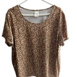 Blair  Tan Brown Floral‎ Knit Top Size 2XL Photo 1