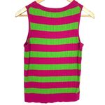 Talbots Vintage 90s Preppy Cable Knit Vest Pink Lime Stripe M Golf Academia  Photo 4