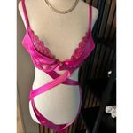 Victoria's Secret VICTORIA SECRET sz M TEDDY PINK SATIN LACE ONE PIECE V STRING VALENTINE NWT Photo 0