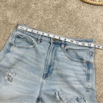 American Eagle Stretch Mom Straight Jeans Distressed Ripped Blue Size 6 Short Photo 8