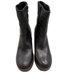 Lucky Brand NEW Omarey Black Leather Platform Boots size 10 Photo 3