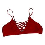Live and let live Womens size medium Red Bikini Top- hollow out crossed front strappy​​​ Photo 9