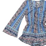 Red Camel Boho Chic Bell Sleeve Blue Romper Size XS Photo 1