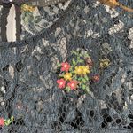 ZARA Romantic  Black Floral Embroidered Lace Bell Sleeve Dress Size Small Boho Photo 3