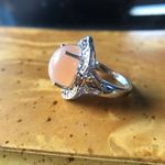Natural Peach Moonstone Sterling Silver Ring Size 7 Photo 3