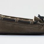 Minnetonka Women's Gray Cally Moccasin Suede Slippers Slides Shoes Photo 2