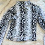 Belle Tweed Snake Print Mock Neck Top Photo 0