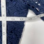 Lulus  Navy Blue Lace Long Sleeve Scallop Maxi Dress Open Back Formal Gown XS Photo 8