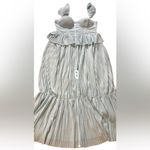 ASOS  DESIGN Tall Corset Detail Pleated Tiered Maxi Dress In Dusty Blue Size 12 Photo 13