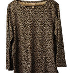 Chico's Sweater Size 3 Women Cheetah Brown Long Sleeve Preppy Knit Cottagecore Photo 0