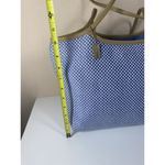 The Sak Shoulder Purse Crochet Bag Blue White Woven Double Strap 10"X14" Handbag Photo 6