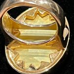 House of Harlow Statement Cocktail Ring gold tone and pale yellow stone, size 7 Photo 9