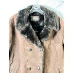Camera Collection Brown Leather Coat Faux Fur Lined XL Photo 12