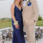 Navy Blue Prom Dress Size 6 Photo 0