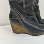 Timberland Leather Calf High Wedge Boots Women's 6.5 black Photo 3