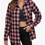 Women’s Flannel Shirt Size 2XL Blush Black Grey New Without Tags Pink Photo 0