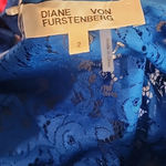 Diane Von Furstenberg  L/S FLORAL LACE JACKET BLUE SIZE 2 Photo 4