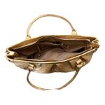 Brahmin Croc Embossed Leather Satchel Dual Handle Zipper Closure Cream Handbag Photo 4