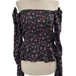 Trixxi Clothing Company Women Size Medium Floral Crop Top off The Shoulde 18-711 Photo 0